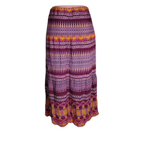 Mossimo Supply Co. Maxi Boho Skirt Size Small Pink and Orange Tones Aztec Print - Picture 4 of 10